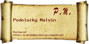 Podolszky Malvin névjegykártya